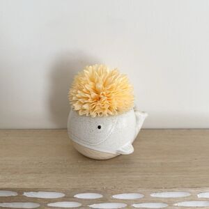 Handmade Faux Floral Orange Whale Arrangement Home Decor Accent